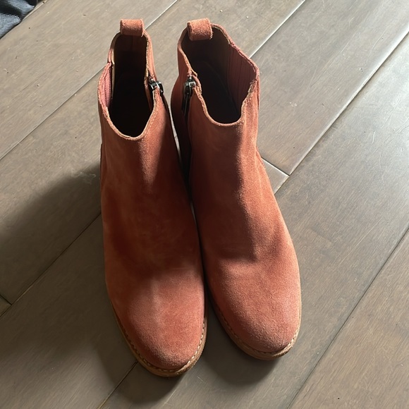 Frye Alton Chelsea Rosewood Red Suede ankle boot booties 8.5 - Picture 2 of 7